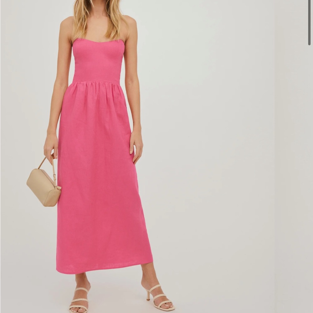 reformation fettuccine linen dress